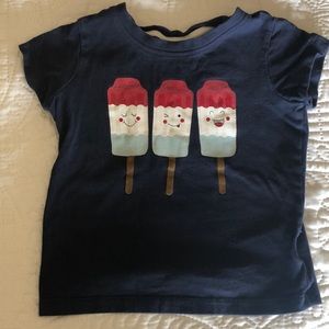 Hanna Andersson Popsicle red, white, blue, summertime shirt 4T